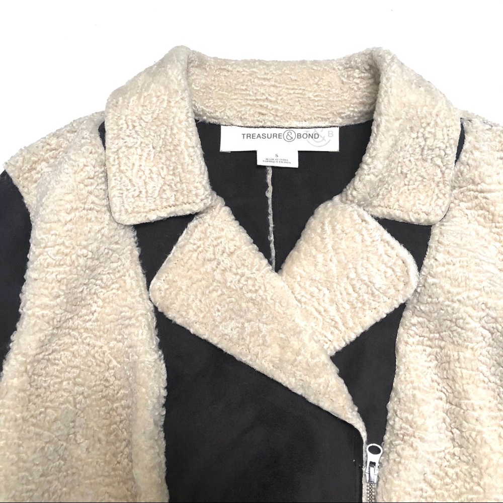 NWOT TREASURED & BOND OVERSIZED FAUX MOTO COAT - Picture 10 of 12